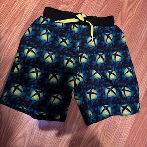 Kids' Blue and Yellow Patterned Swim Shorts- X-BOX